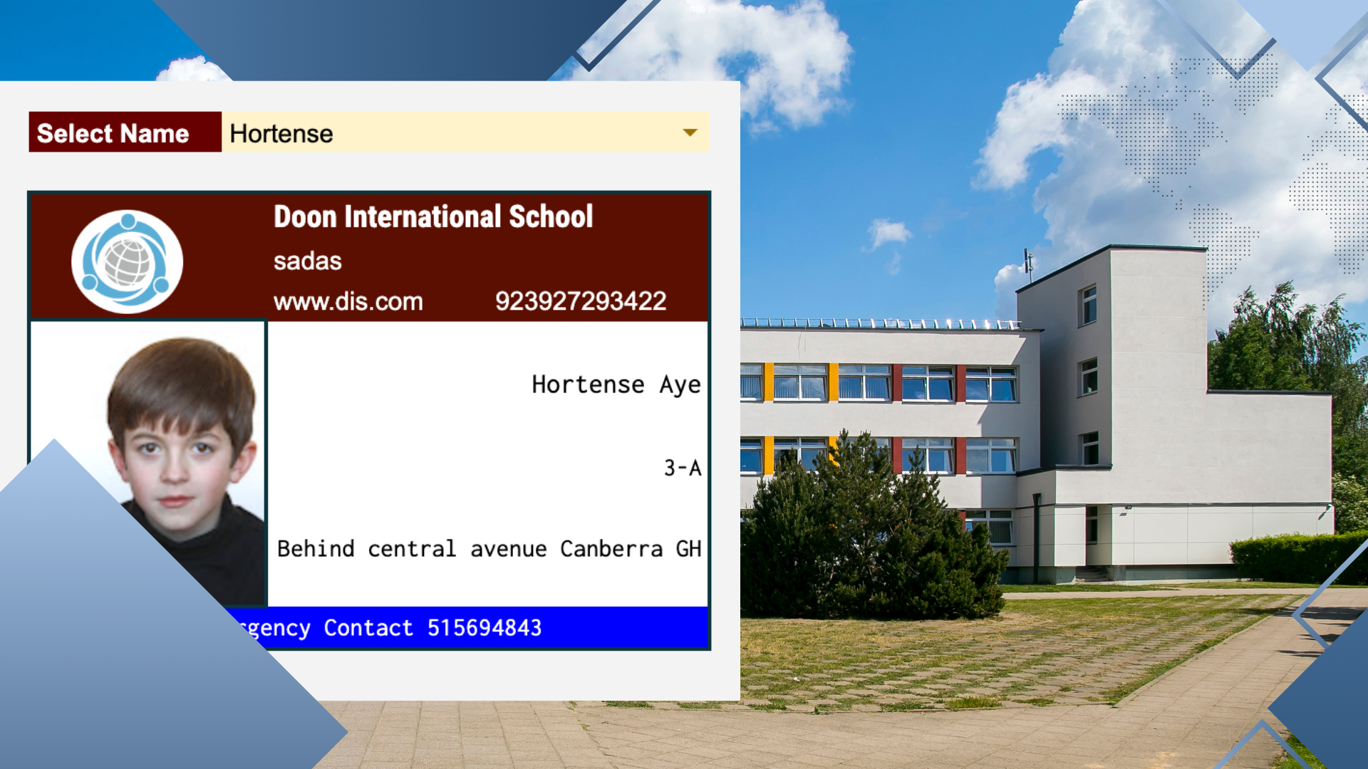 Create ID Card for Students using Google Sheet