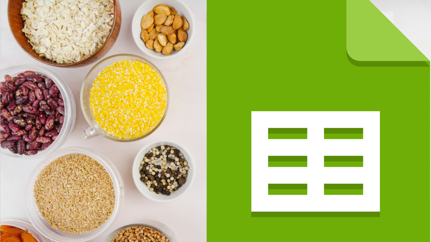 Design a Calorie based Meal planner in a Google Sheet